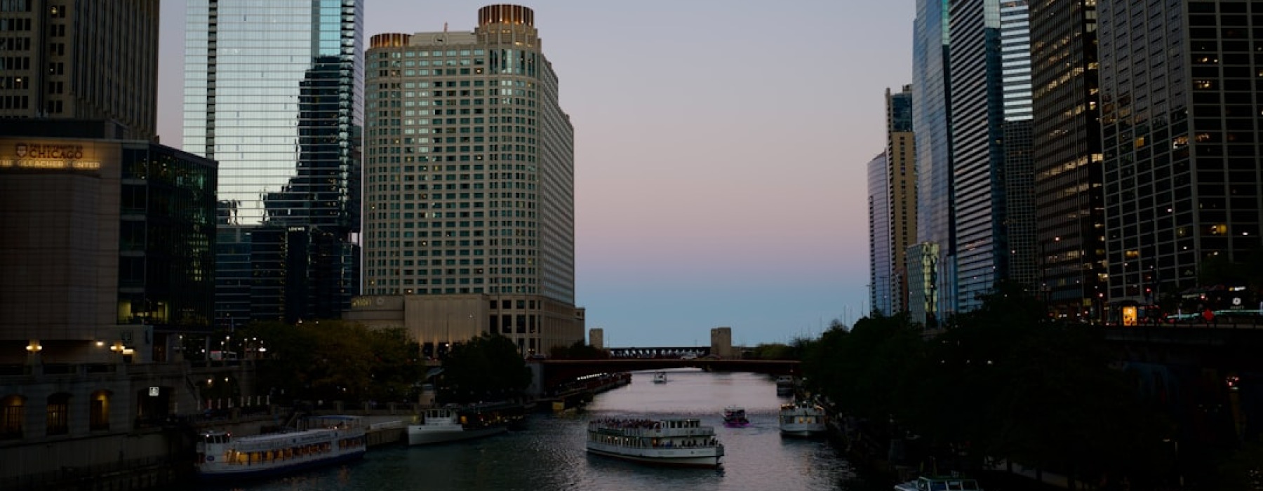 Chicago Loop skyline at dusk - luxury apartments chicago loop